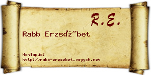 Rabb Erzsébet névjegykártya