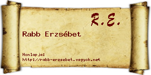 Rabb Erzsébet névjegykártya